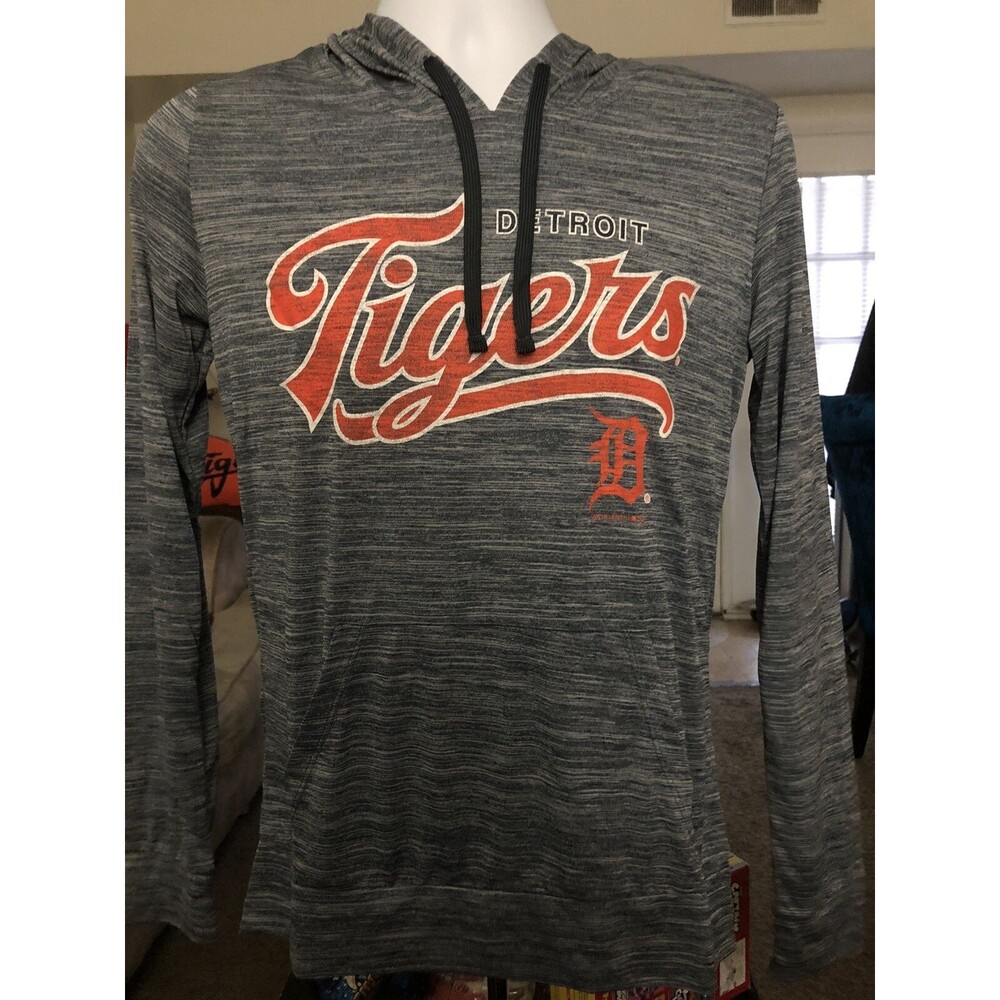 Detroit Tigers Long Sleeve Light Hoodie MLB Campus Lifestyle Size X-Small NWT
